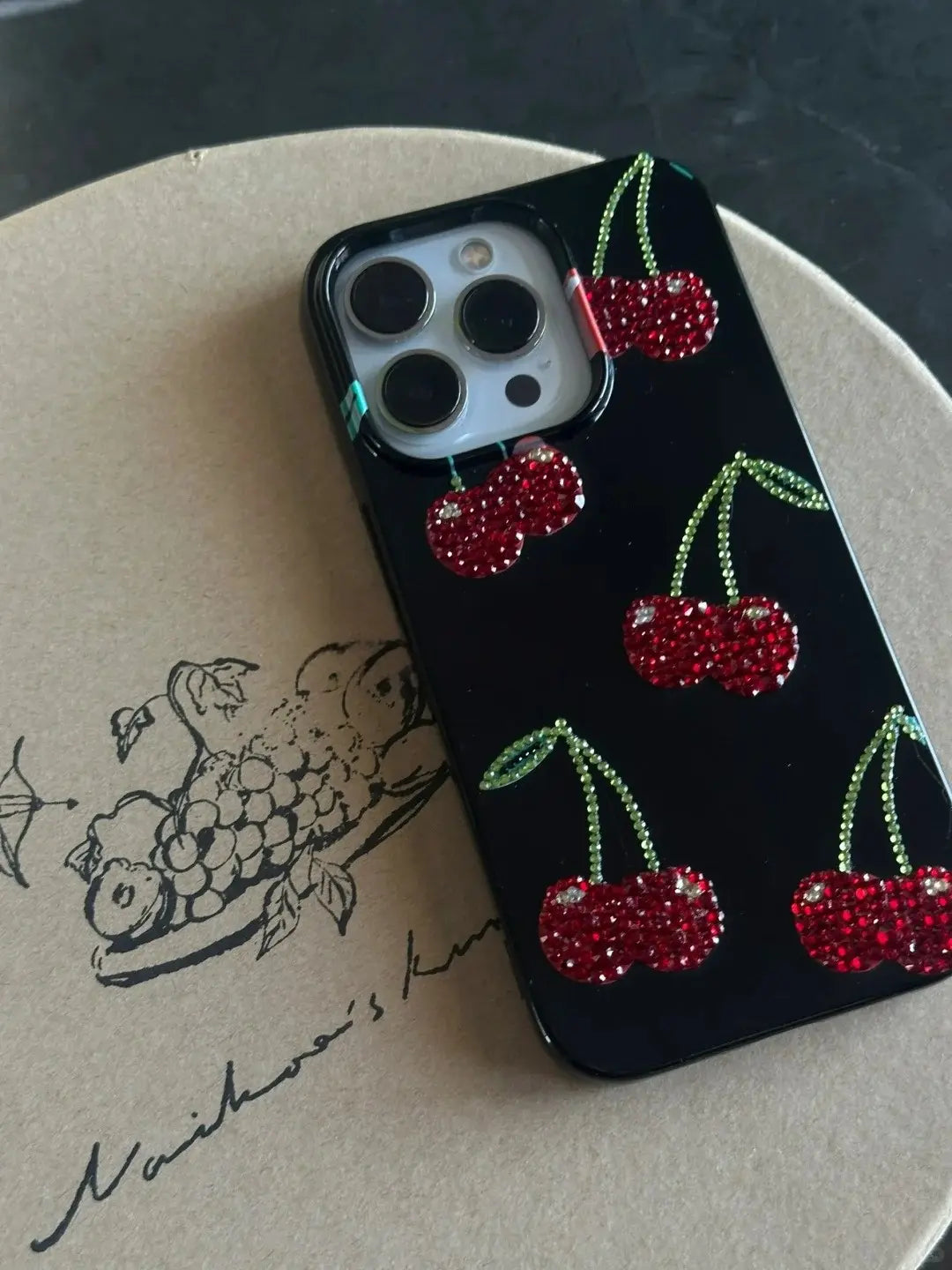 Cherry Rhinestone Phone Case