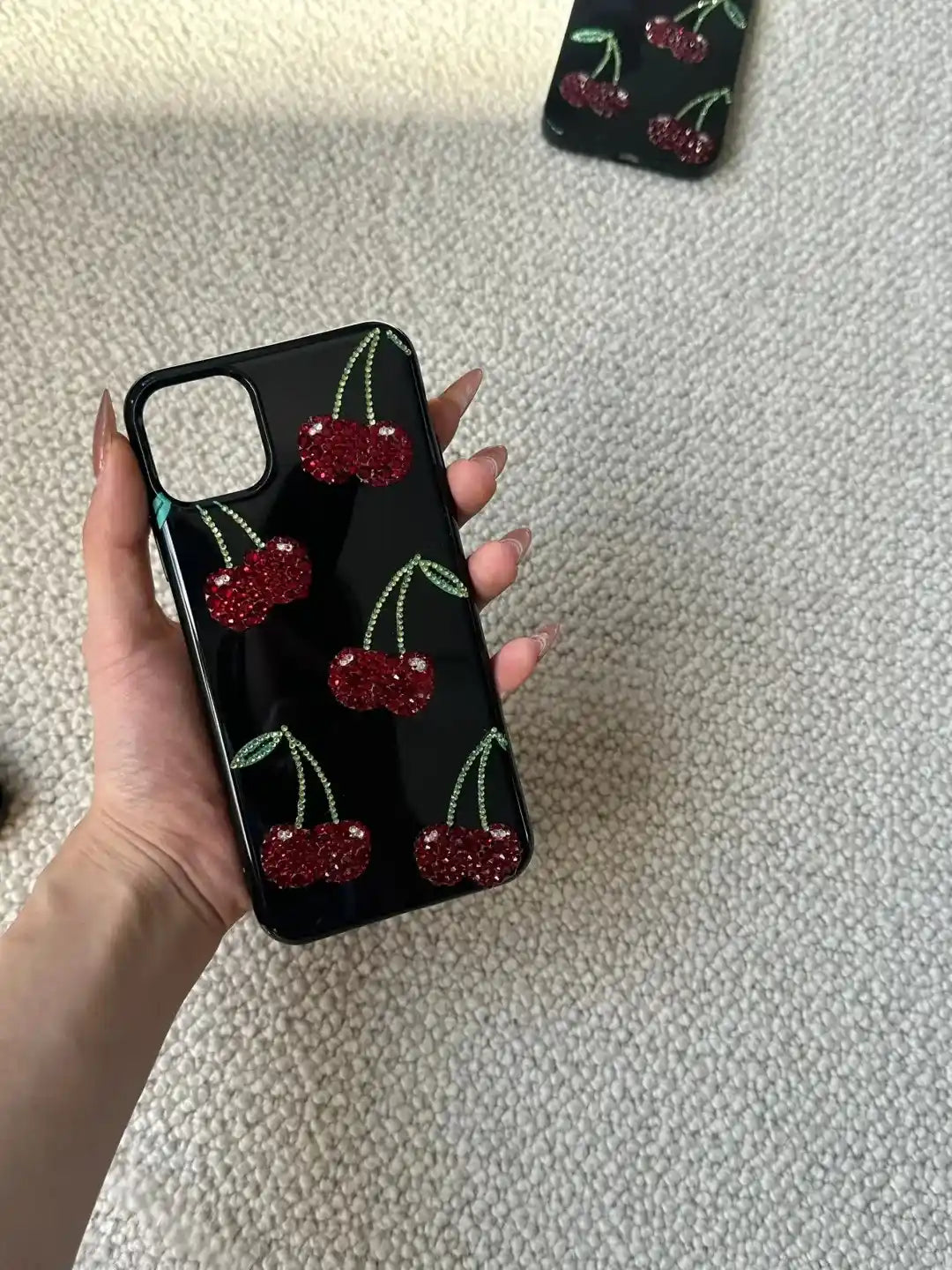 Cherry Rhinestone Phone Case