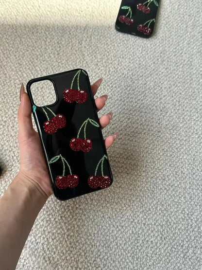 Cherry Rhinestone Phone Case