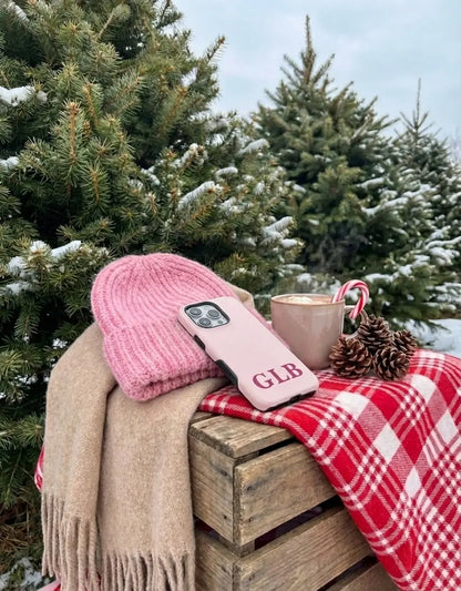 Pink Blush Personalized Initial iPhone Case