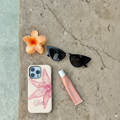 Lily Flowers Personalized iPhone Case