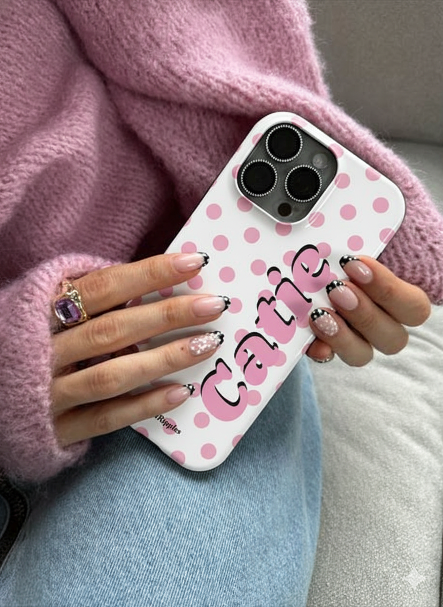 Polka Dot Personalized Name iPhone Case - inRipples