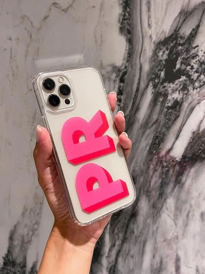 Big Initials Personalized iPhone Case - Custom Phone Cases - iPhone 16 Pro Max - Clear Case - inRipples