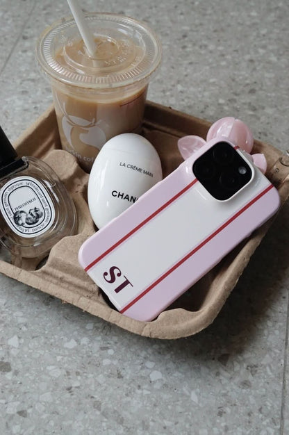 Classy Initial Stripe Personalized Monogram iPhone Case - Custom Phone Cases - iPhone 16 Pro Max - Slim - inRipples