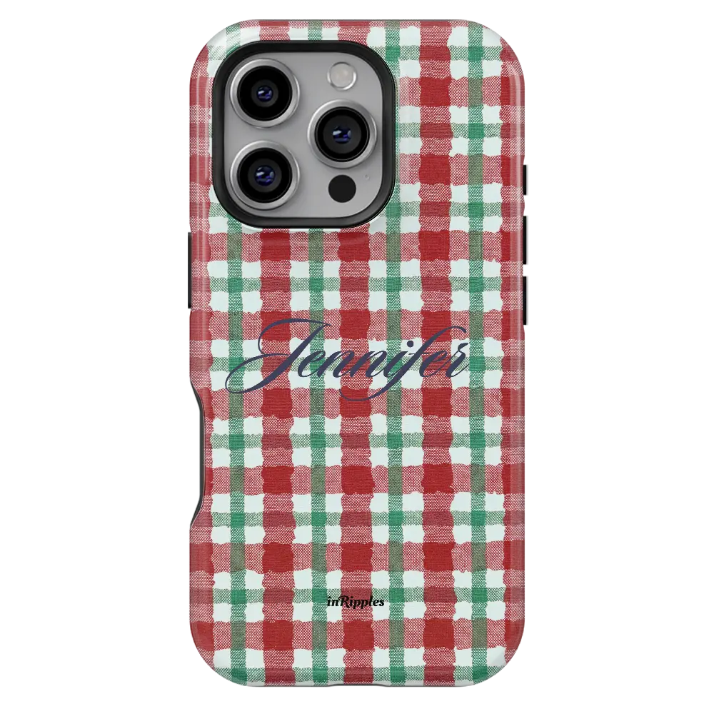 Heritage Gingham Personalized iPhone Case-Custom Phone Cases-inRipples