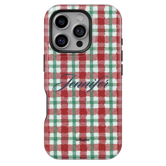 Heritage Gingham Personalized iPhone Case-Custom Phone Cases-inRipples