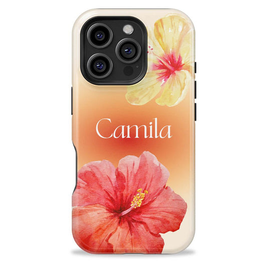 Summer Hibiscus Personalized Initial iPhone Case - Custom Phone Cases - iPhone 16 Pro Max - Slim - inRipples