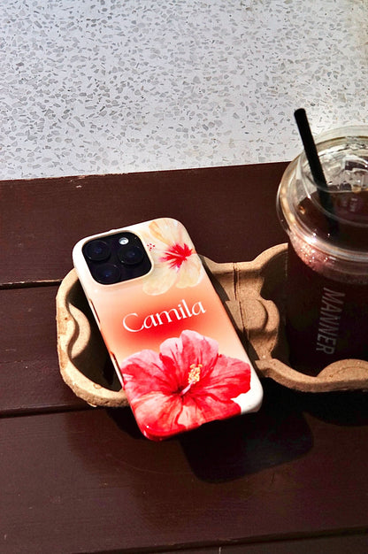 Summer Hibiscus Personalized Initial iPhone Case - inRipples