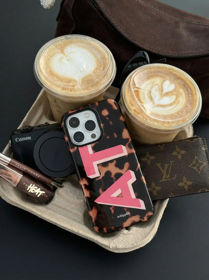 Tortoise Initials Personalized iPhone Case-Custom Phone Cases-inRipples