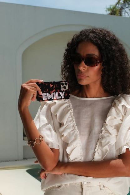 Tortoise Personalized Monogram Phone Case - Custom Phone Cases - iPhone 16 Pro Max - Slim - inRipples