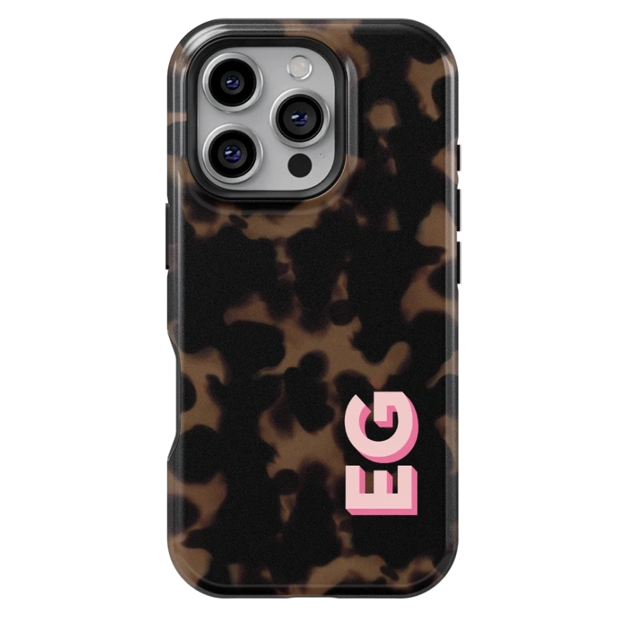 Tortoise Shell Personalized Monogram iPhone Case