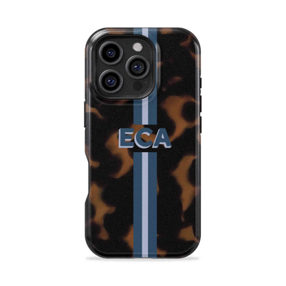 Tortoise Stripe Personalized Monogram iPhone Case - Custom Phone Cases - iPhone 14 Pro - Slim - inRipples