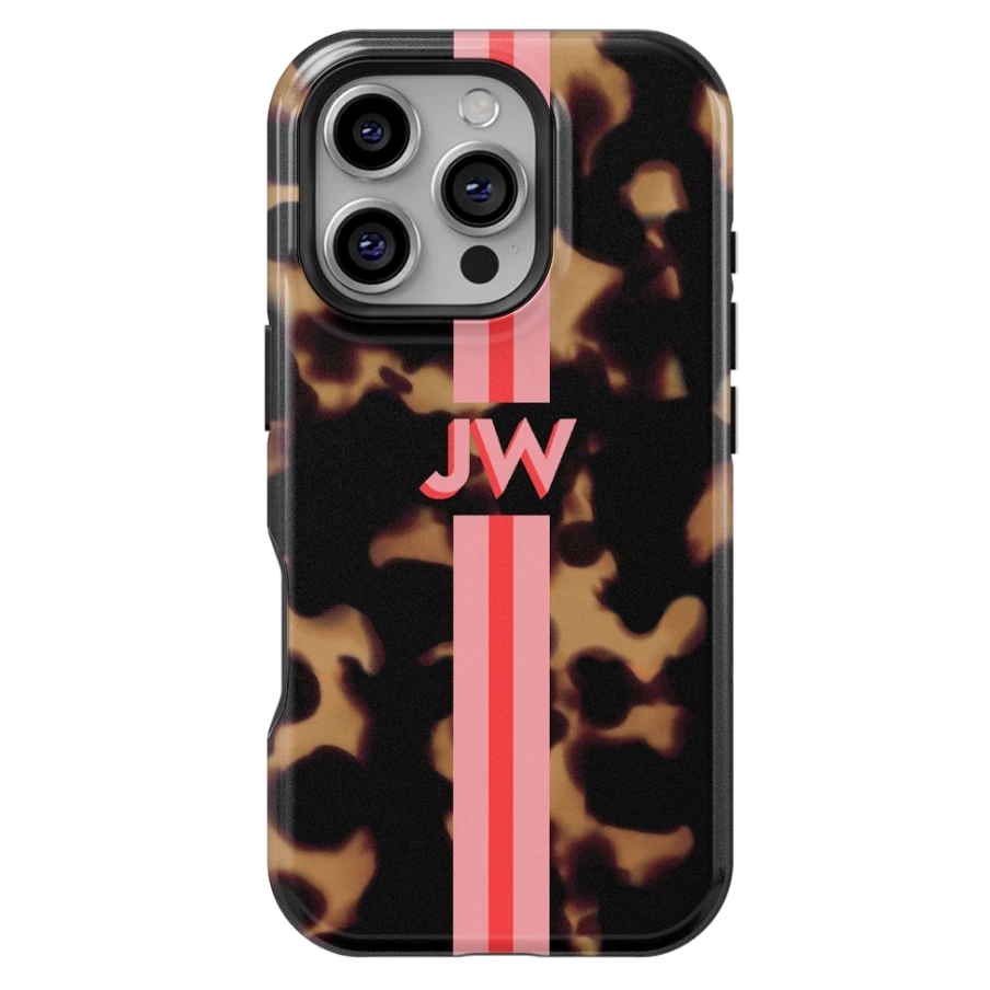 Tortoise Stripe Personalized Name iPhone Case - inRipples