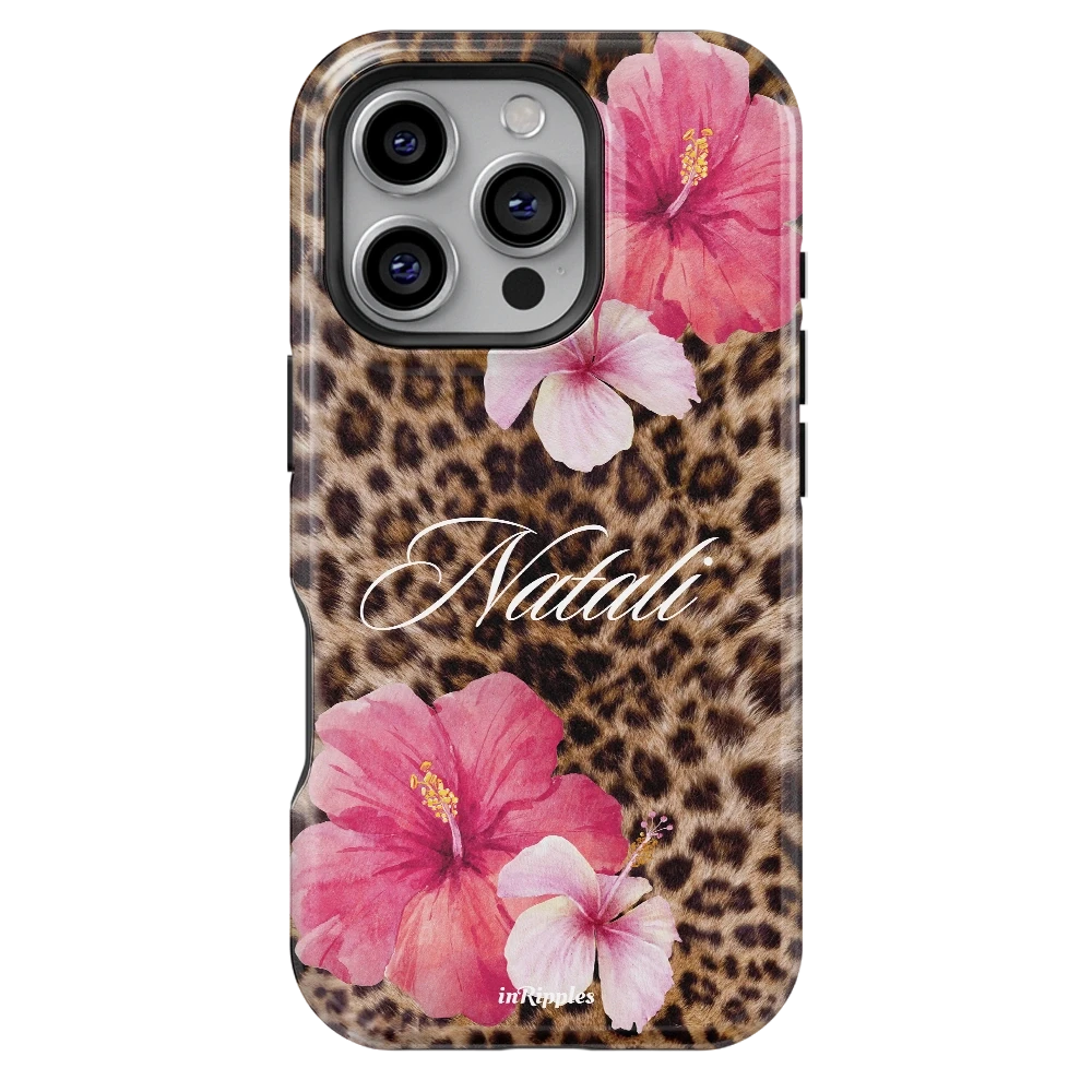 Tropical Leopard Personalized Name iPhone Case - inRipples