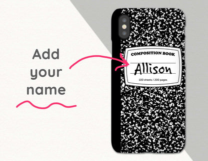 Notebook Personalized Custom Name iPhone Case