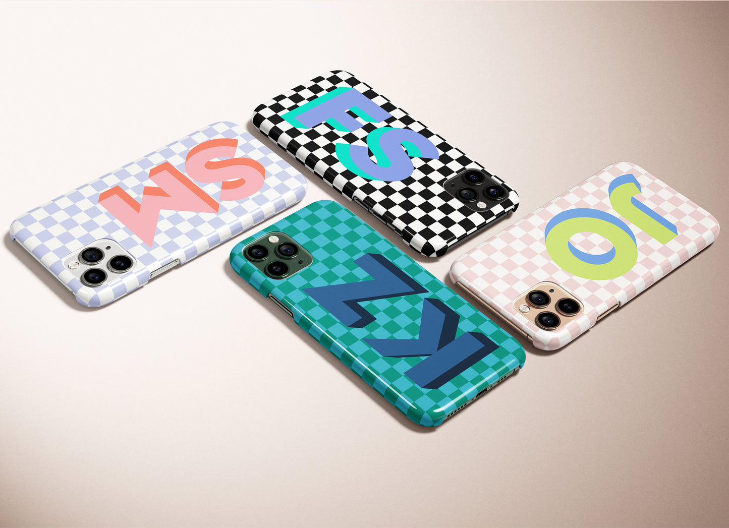 Checkerboard Cell Phone Case - Monogram - Pipsy