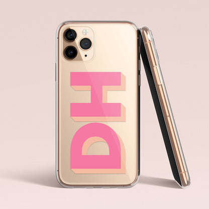 Big Initials Personalized Name Monogram Clear iPhone Case