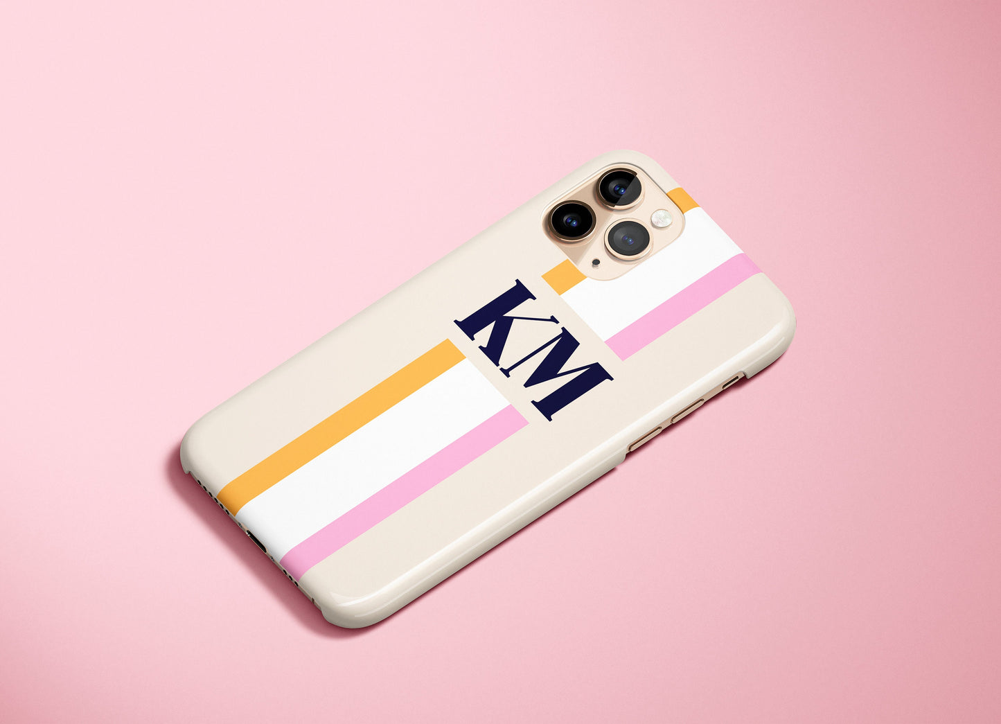 Stripe Personalized Name Monogram iPhone Case