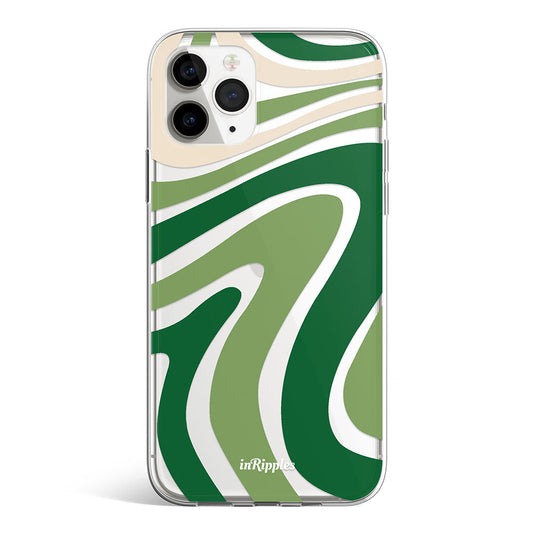 Green Wave Clear iPhone Case