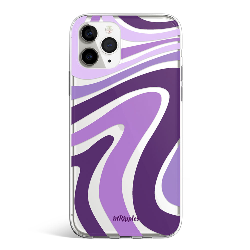 Purple Wave Clear iPhone Case