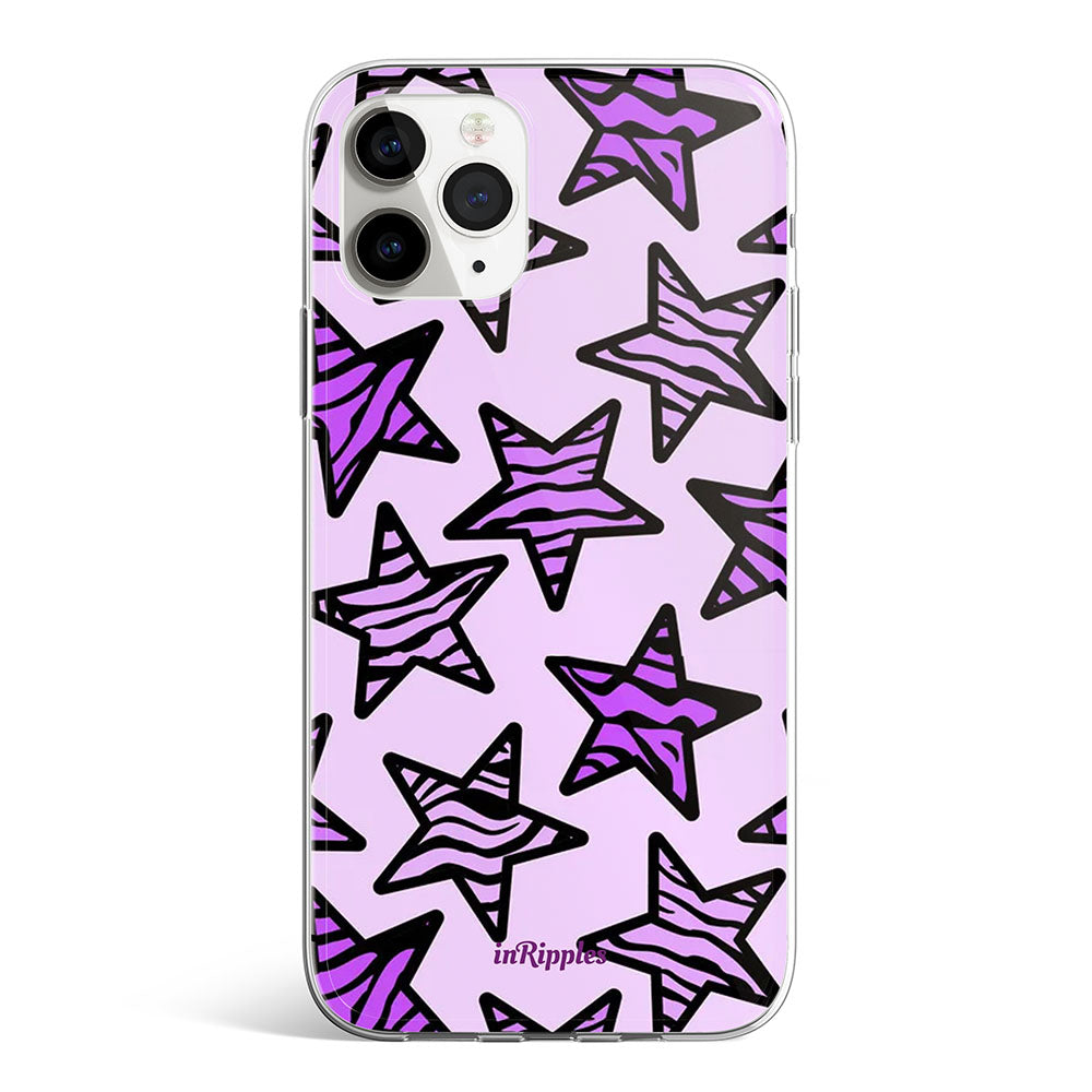 Zebra Stars iPhone Case-Purple