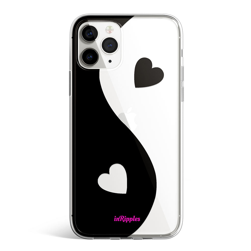 Yin-Yang Hearts Clear iPhone Case