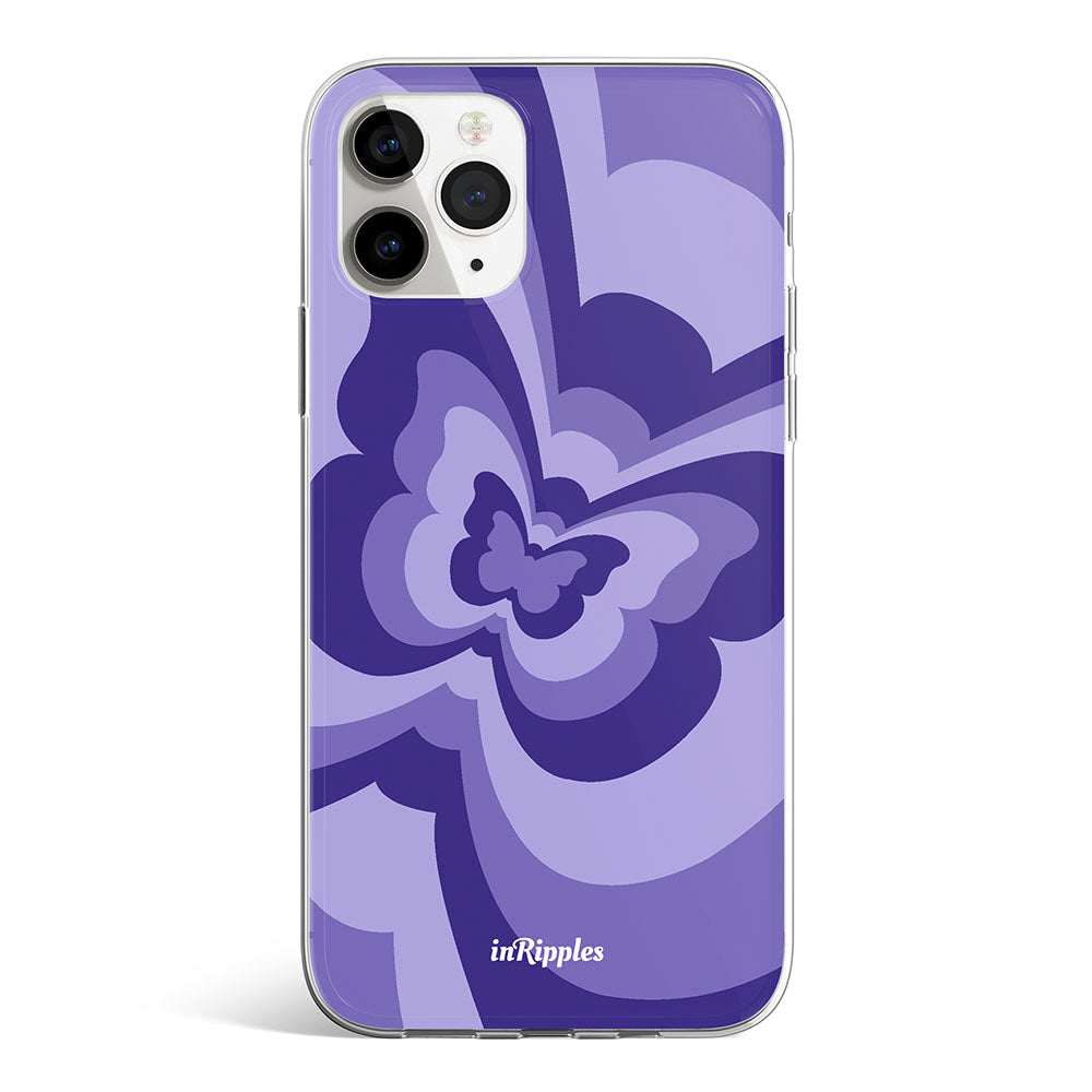 Violets Butterflies iPhone Case