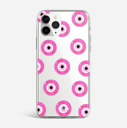 Evil Eyes iPhone Case-Pink