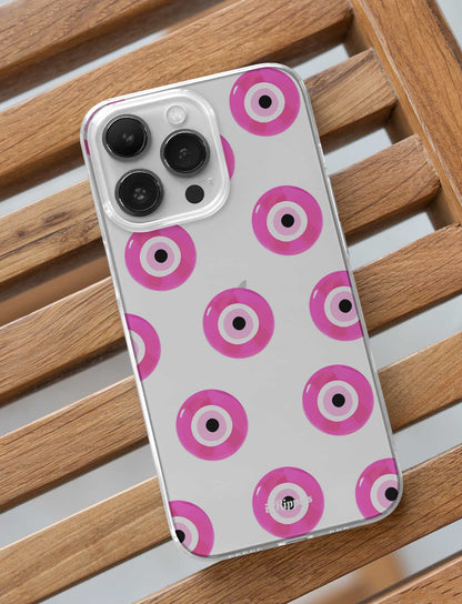 Evil Eyes iPhone Case-Pink