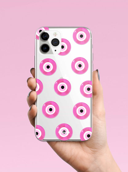 Evil Eyes iPhone Case-Pink