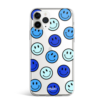 Smile Face iPhone Case-Blue