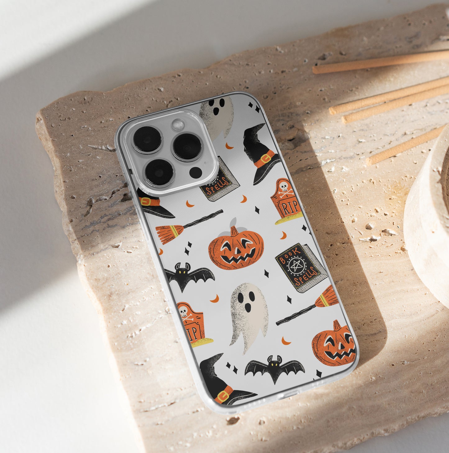 Halloween Spooky Clear iPhone Case