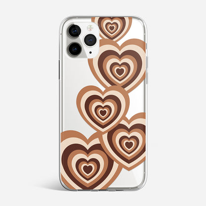 Brown Retro Heart iPhone Case