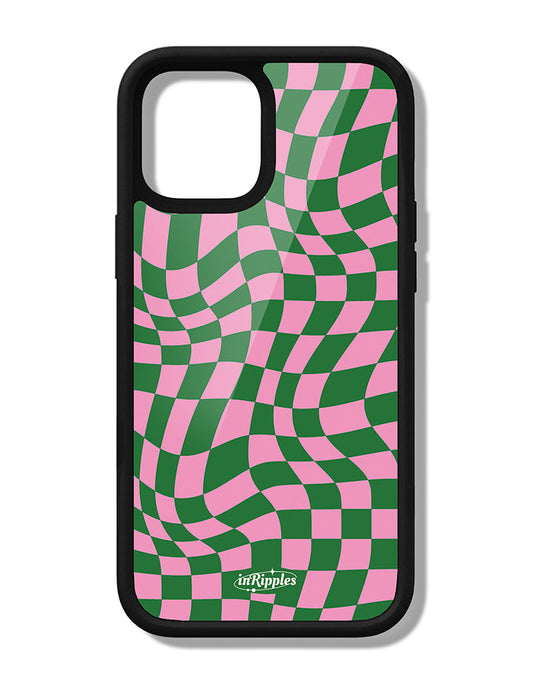 Pink & Green Check iPhone Case