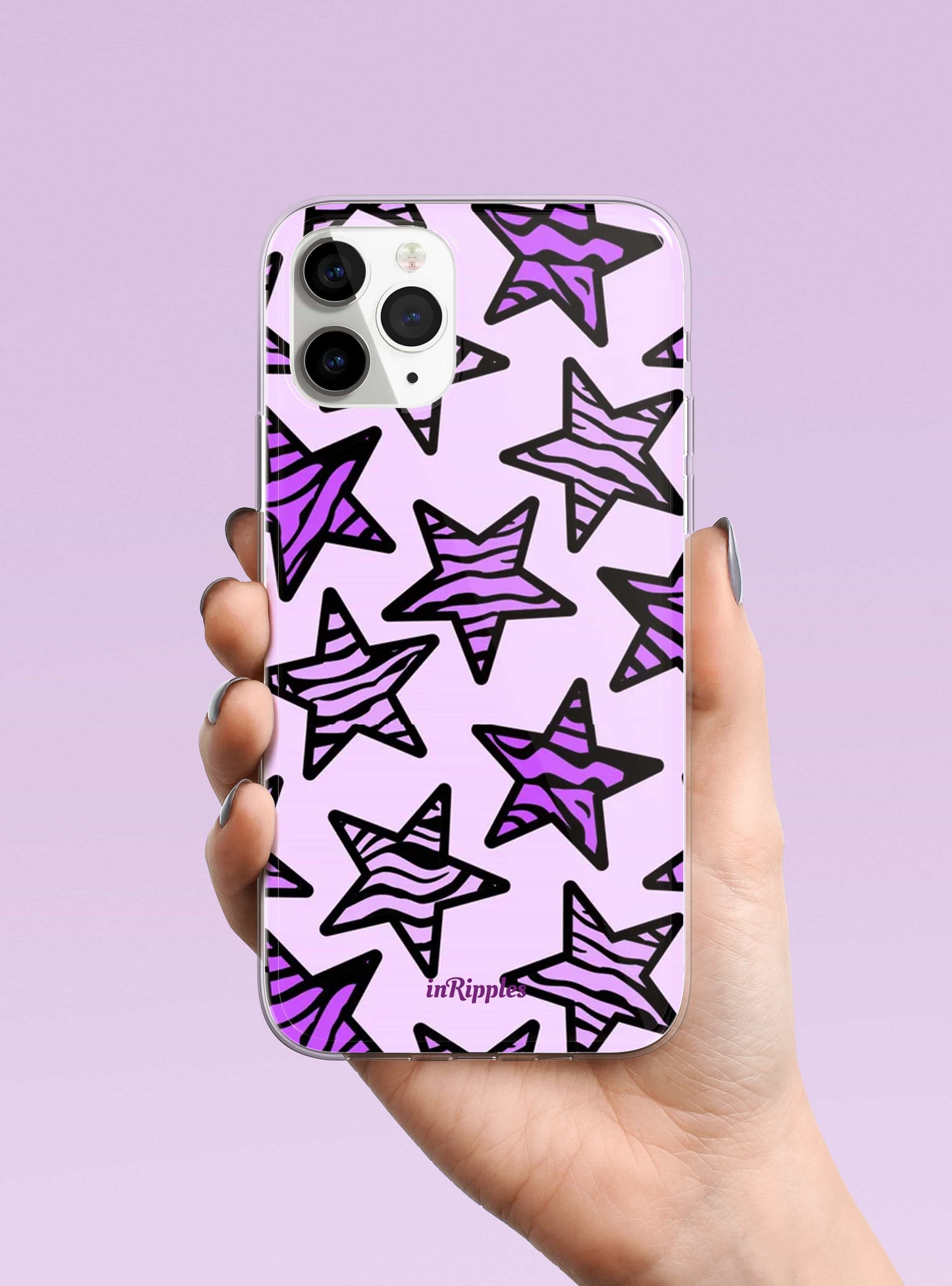 Zebra Stars iPhone Case-Purple