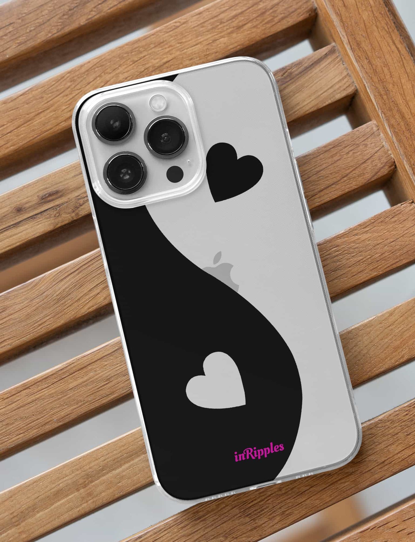 Yin-Yang Hearts Clear iPhone Case