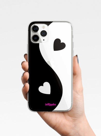 Yin-Yang Hearts Clear iPhone Case