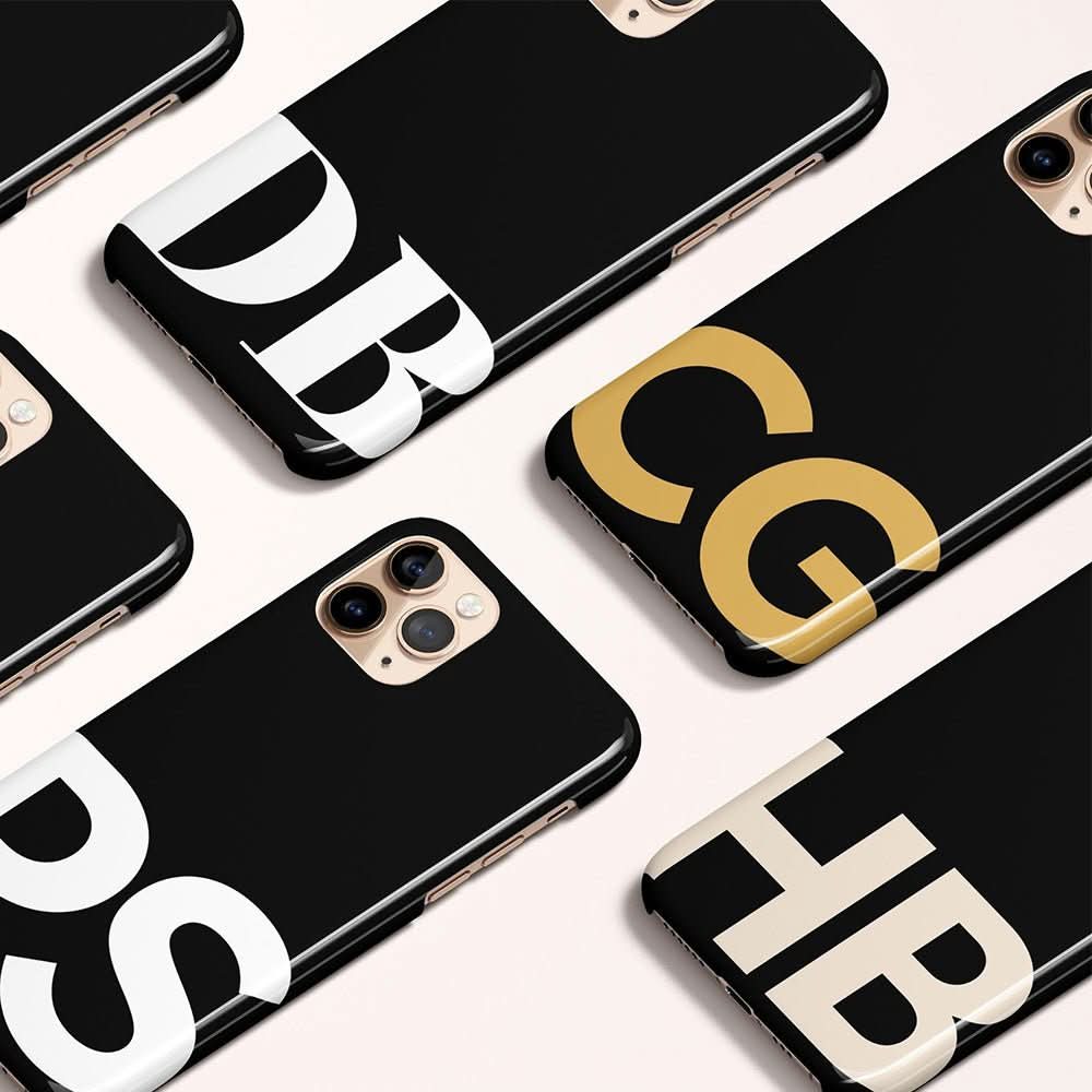 Black Custom Initial iPhone Case - Custom Phone Cases - iPhone 16 Pro Max - Slim - inRipples