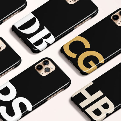 Black Custom Initial iPhone Case - Custom Phone Cases - iPhone 16 Pro Max - Slim - inRipples