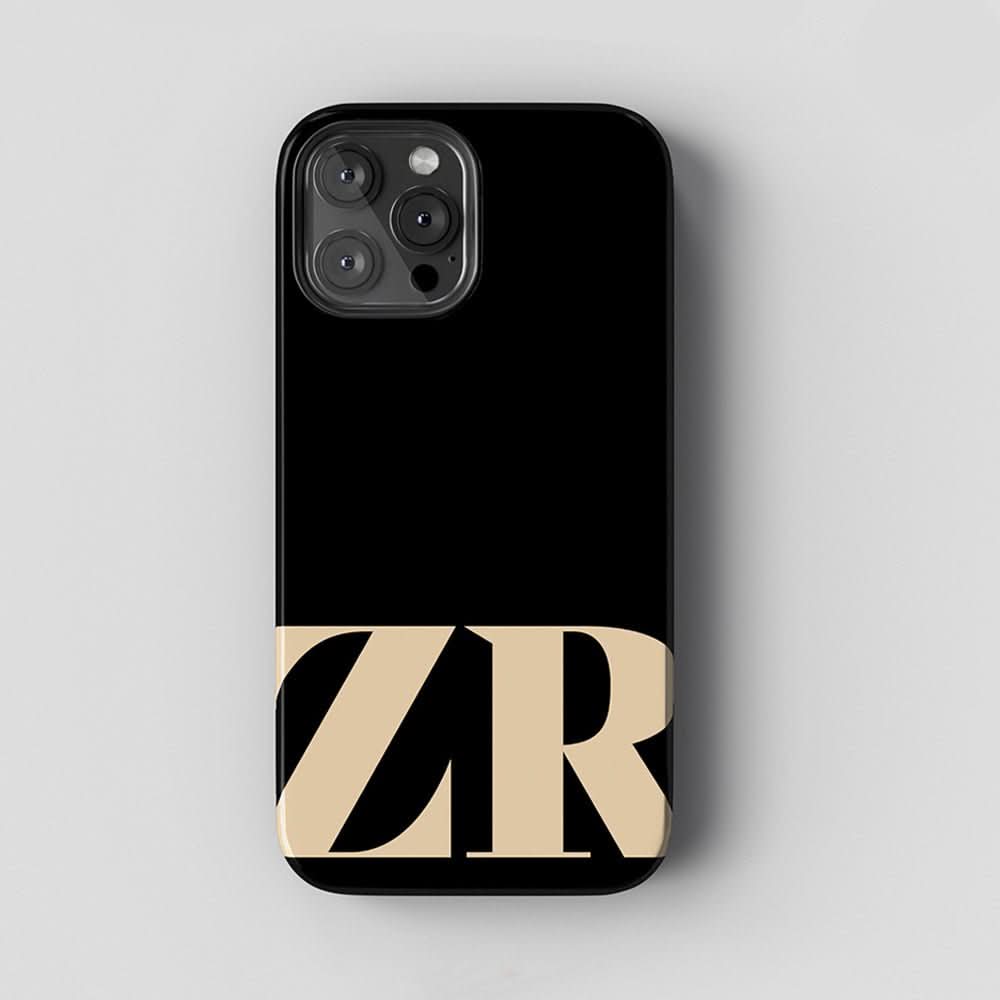 Black Custom Initial iPhone Case - Custom Phone Cases - iPhone 14 Pro - Slim - inRipples