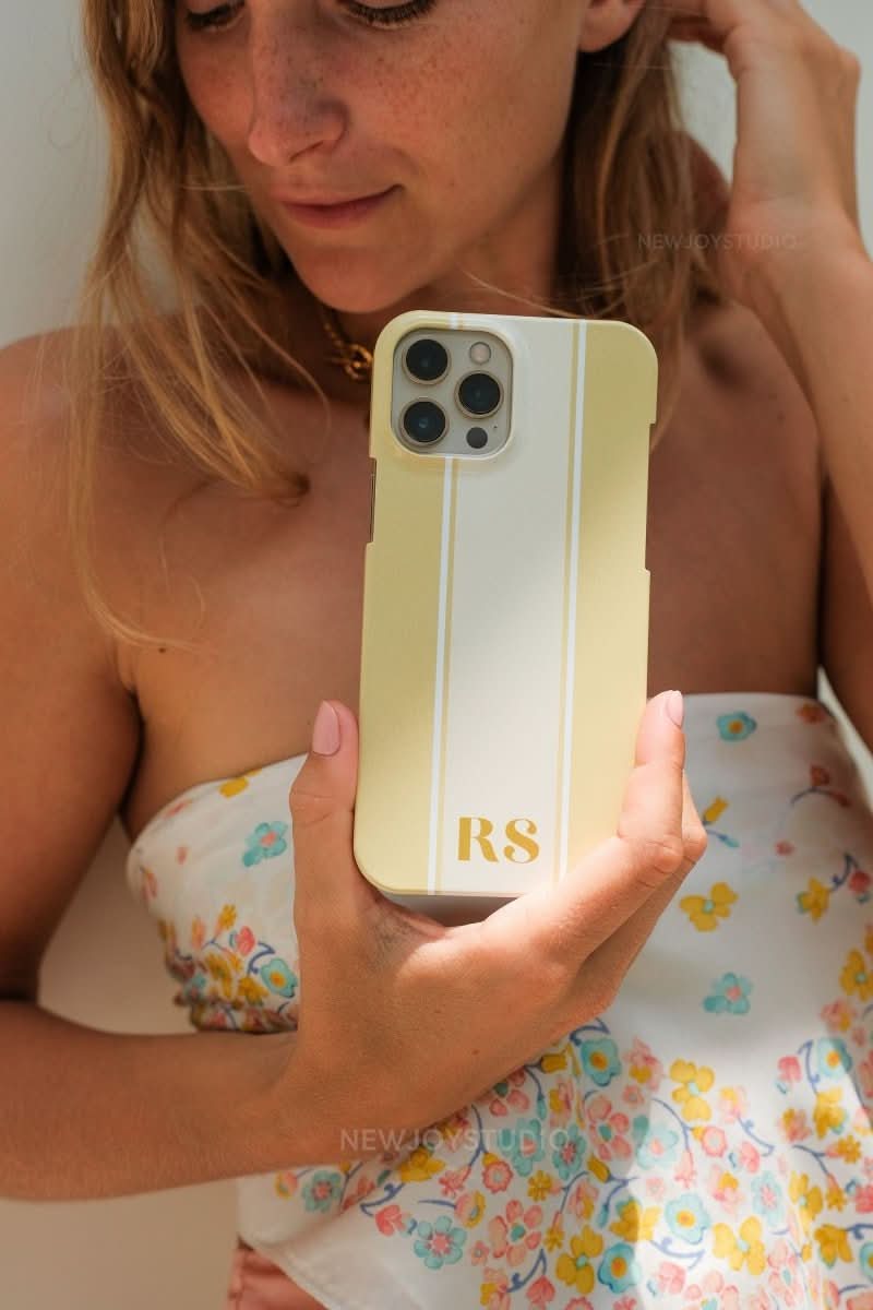 Classy Initial Stripe Personalized Monogram iPhone Case - Custom Phone Cases - iPhone 14 Pro - Slim - inRipples