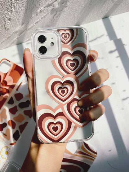 Brown Retro Heart iPhone Case