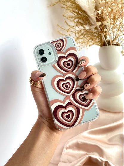 Brown Retro Heart iPhone Case