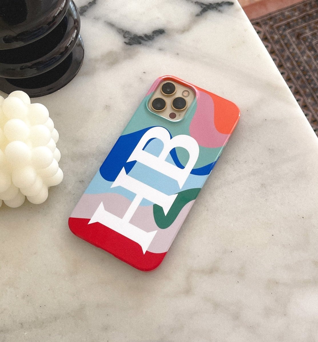 Flowing Color Personalized Monogram iPhone Case - Custom Phone Cases - iPhone 14 Pro - Slim - inRipples