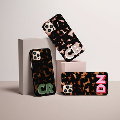 Tortoise Shell Personalized Monogram iPhone Case - Custom Phone Cases - iPhone 16 Pro Max - Slim - inRipples