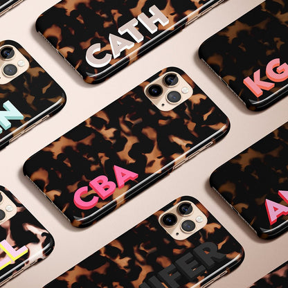 Tortoise Shell Personalized Monogram iPhone Case - Custom Phone Cases - iPhone 14 Pro - Slim - inRipples