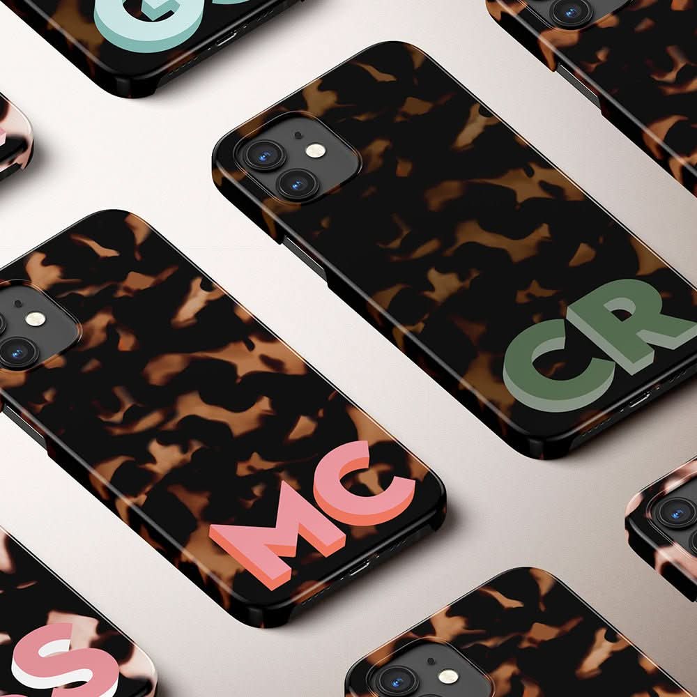 Tortoise Shell Personalized Monogram iPhone Case - Custom Phone Cases - iPhone 16 Pro Max - Slim - inRipples