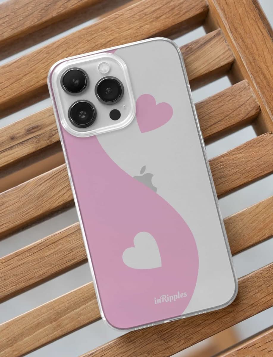 Yin - Yang Love Clear iPhone Case - Pink - Mobile Phone Cases - iPhone 16 Pro Max - inRipples